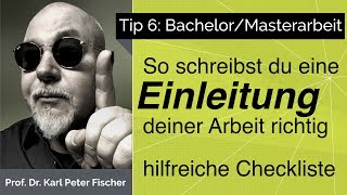 Tip 6 Bachelorarbeit Masterarbeit Einleitung [upl. by Aihsyla]