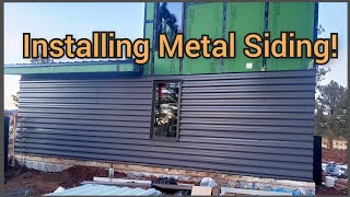 Installing Metal Siding  DIY Cabin Build [upl. by Cordie]