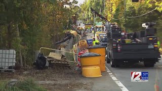 Excavator rolls over in Burrillville [upl. by Acino518]